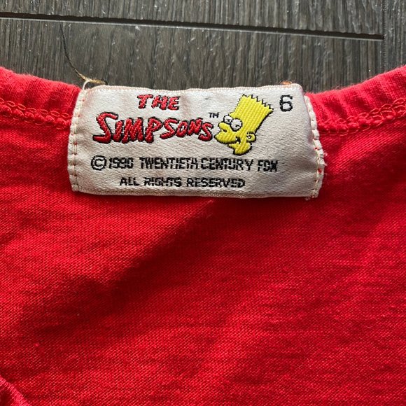 vintage 1992 bart simpson kids tank top label size 6 - Picture 7 of 9